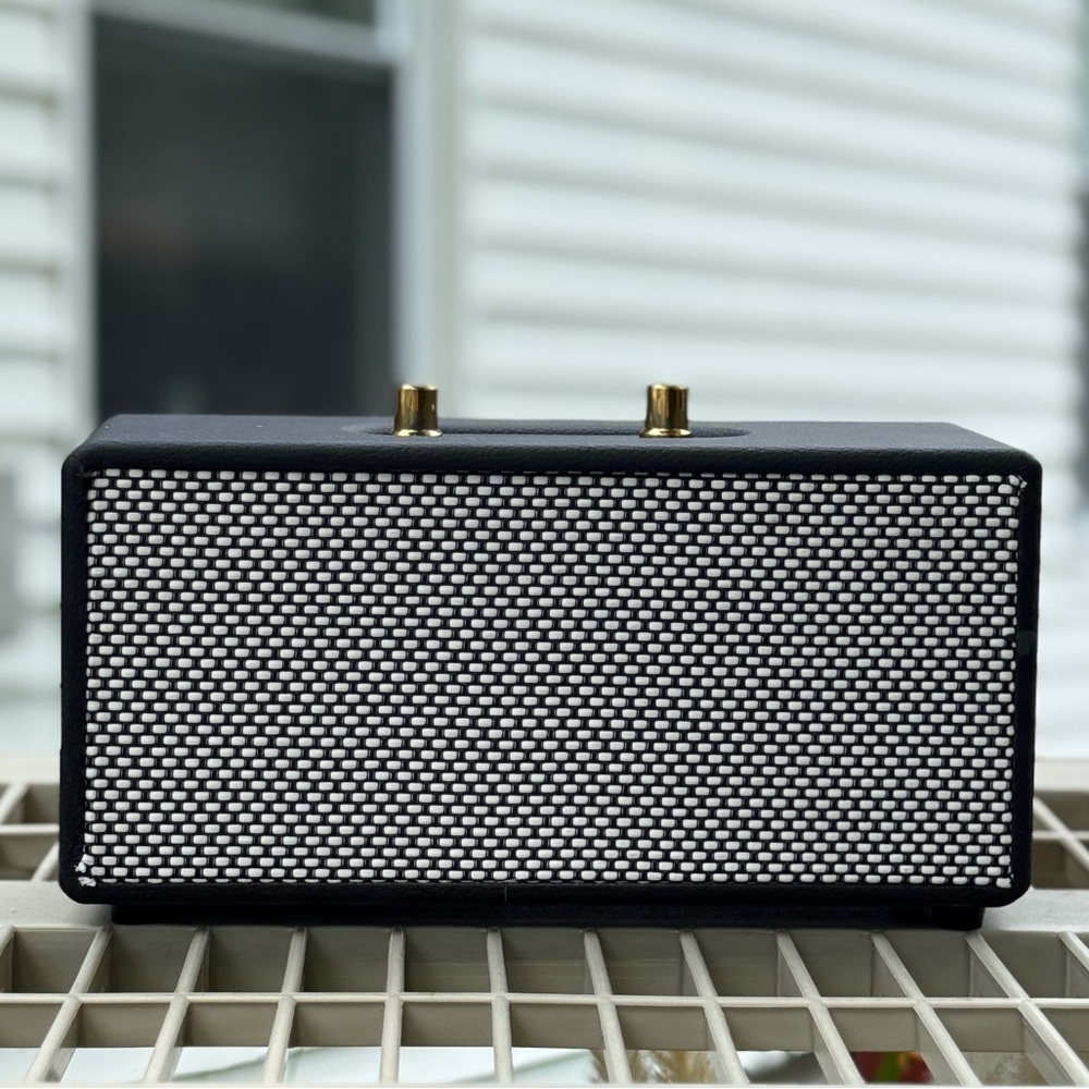 Black and White Portable Bluetooth Speaker